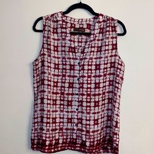 Crosby Sleeveless button up Patterned Blouse